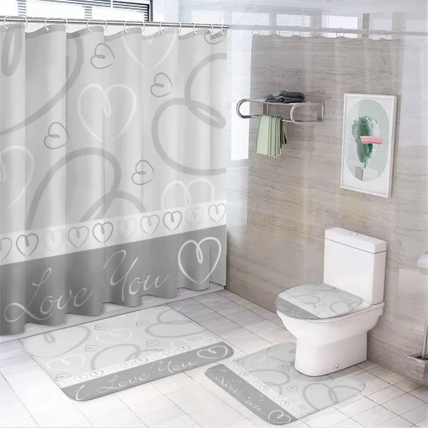 Doodle Hearts Love on a shower curtain