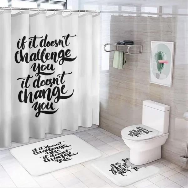 Encouraging Words on a shower curtain