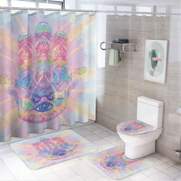 Energy Flow Aura Yoga on a shower curtain