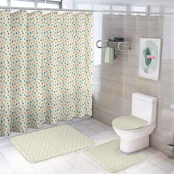 Graphic Waterdrops on a shower curtain