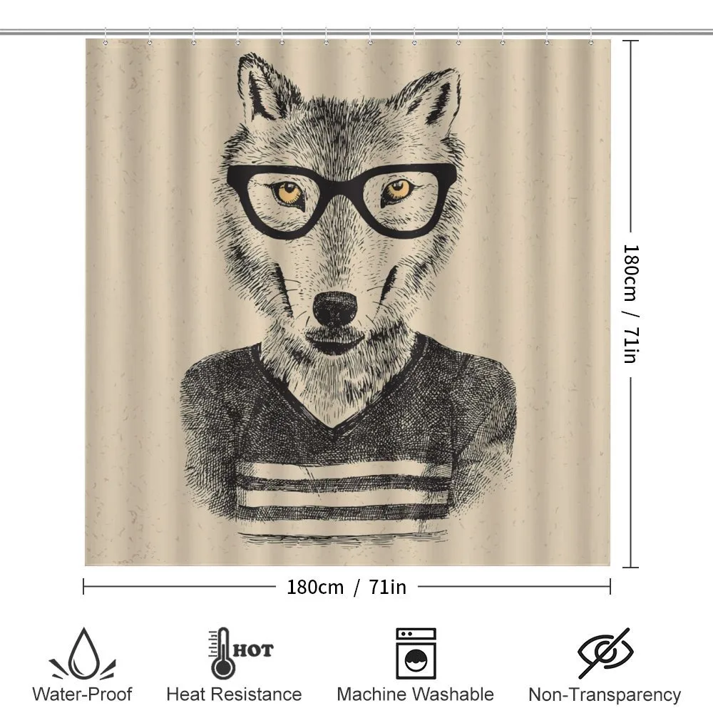 Hand Drawn Wolf and Glasses — Detail 2