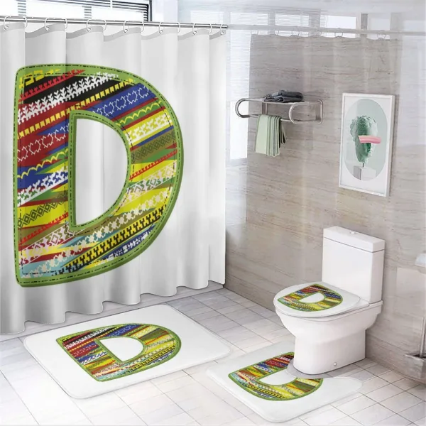Letter Ornament Retro on a shower curtain