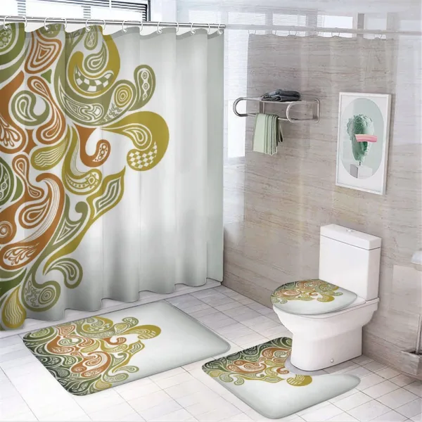 Modern Scroll Leaf on a shower curtain
