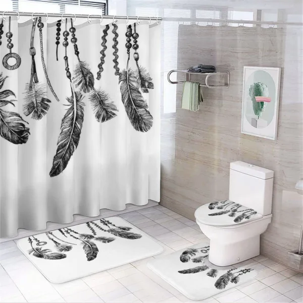 Native Feathers on a shower curtain