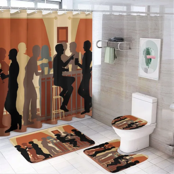 Night out with Friends Theme on a shower curtain