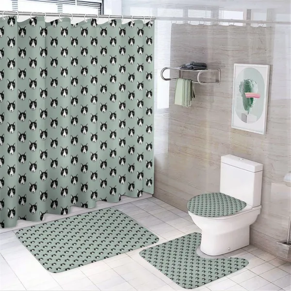 Puppy Heads Pattern Comical on a shower curtain