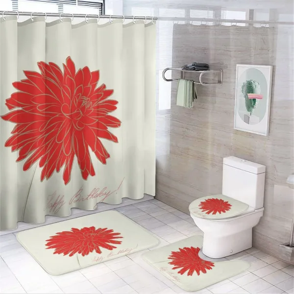 Retro Single Flower on a shower curtain