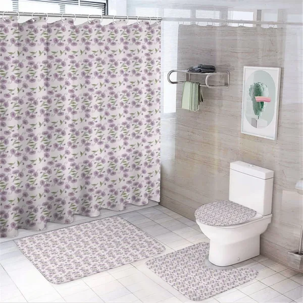 Retro Violets Buds on a shower curtain