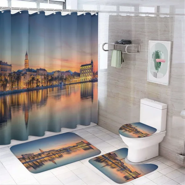 Romantic Sunset on a shower curtain