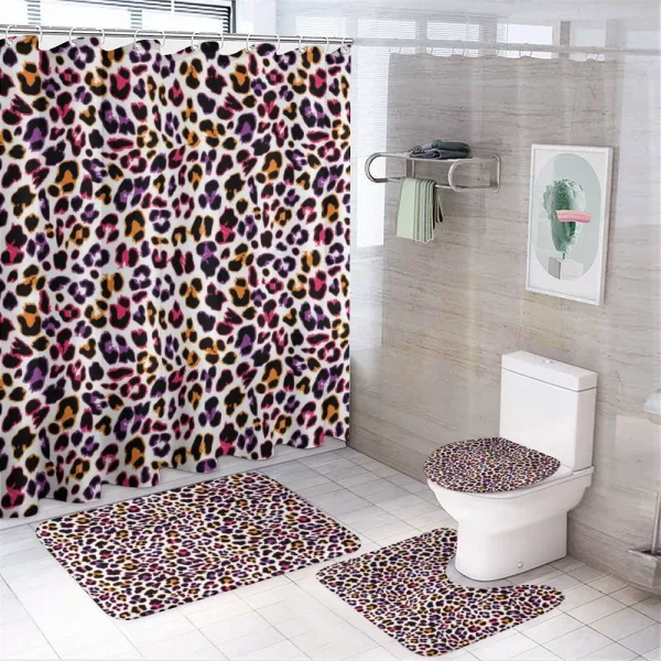 Safari Leopard Animal Motif on a shower curtain
