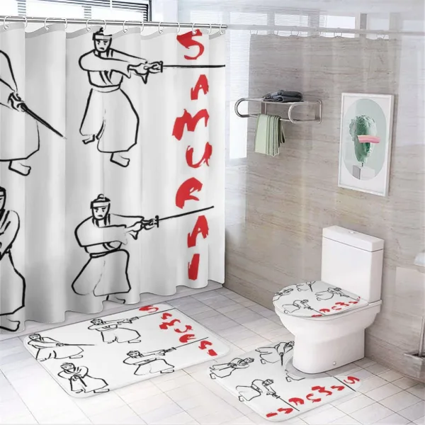 Samurai Katana Asian on a shower curtain