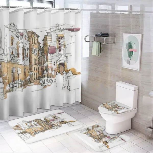 Sketchy Street Art View on a shower curtain
