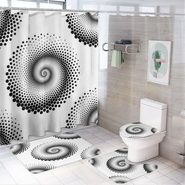 Spiral Dots Pattern on a shower curtain