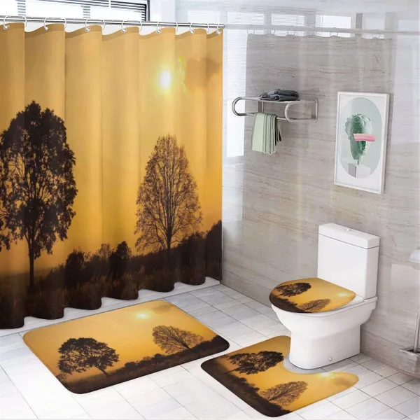 Tree on Sunset Twilight on a shower curtain