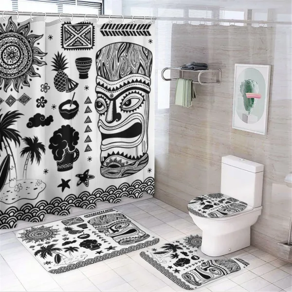 Tribals on a shower curtain