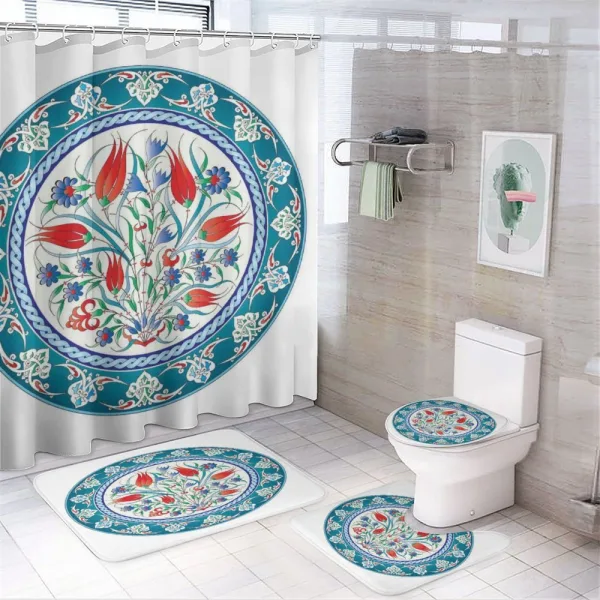 Turkish Tulip Floral Art on a shower curtain