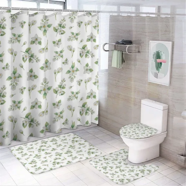 Watercolor Sprouts on a shower curtain