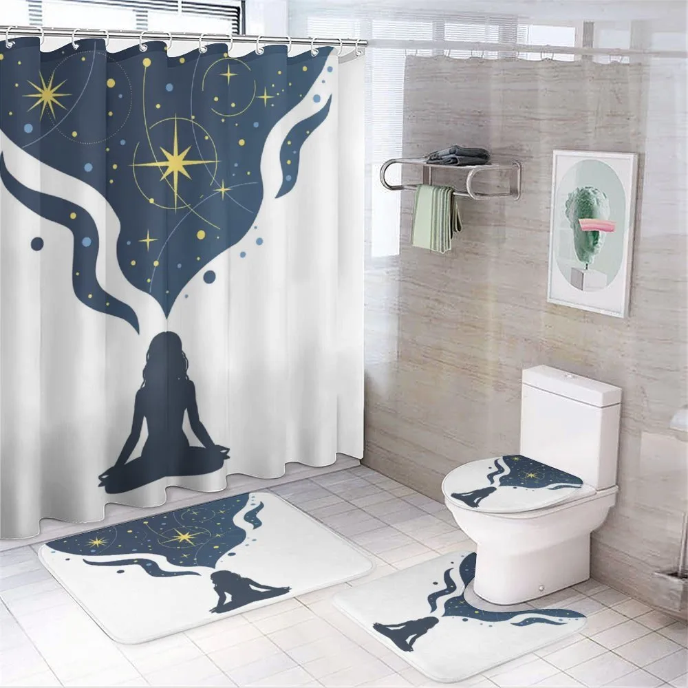 Woman Yoga with Starry Smoke — Your design