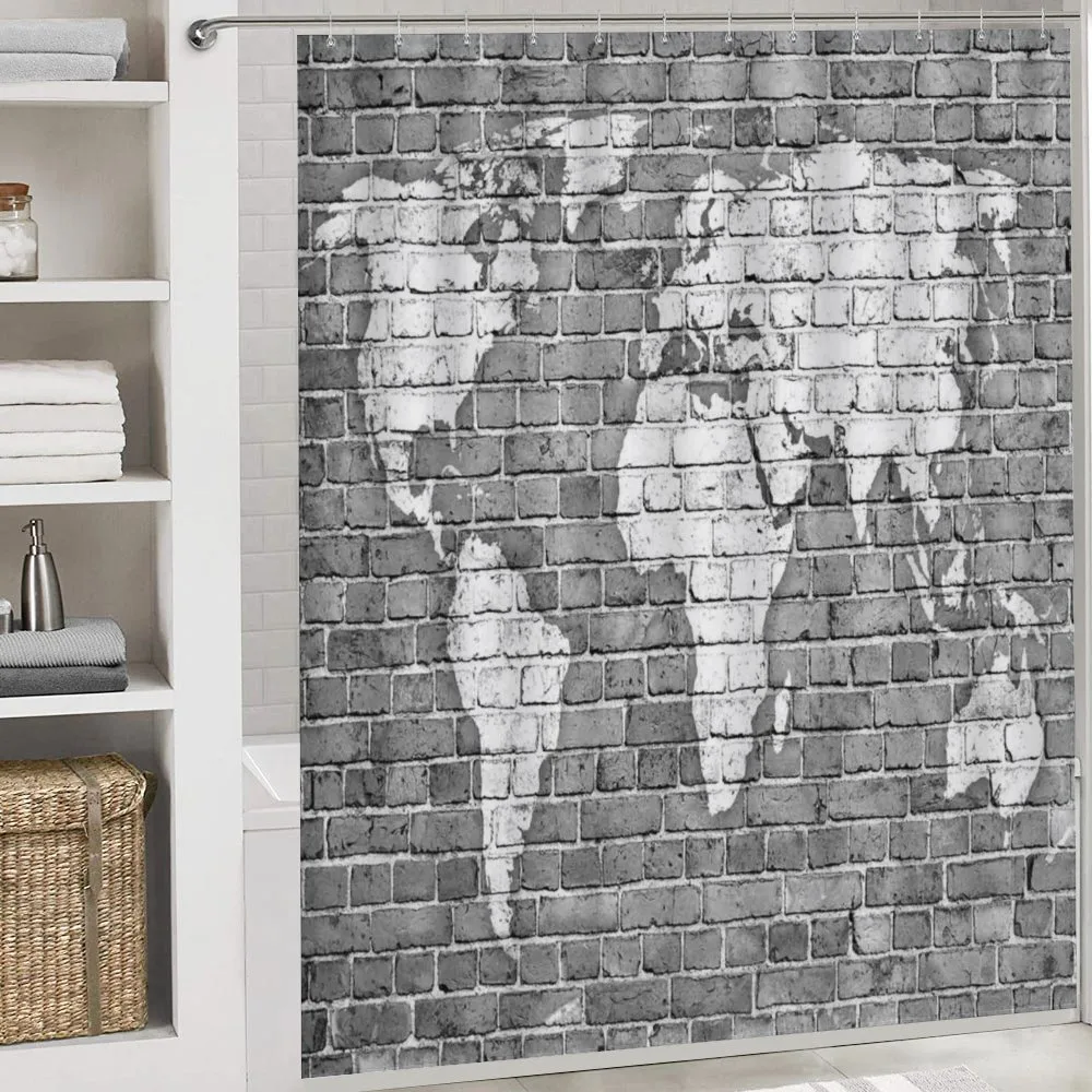 World Map on Old Brick — Detail 4