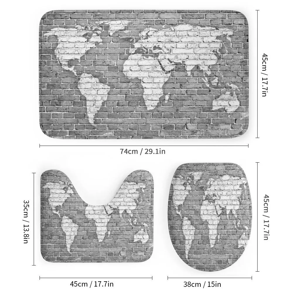World Map on Old Brick — Detail 1