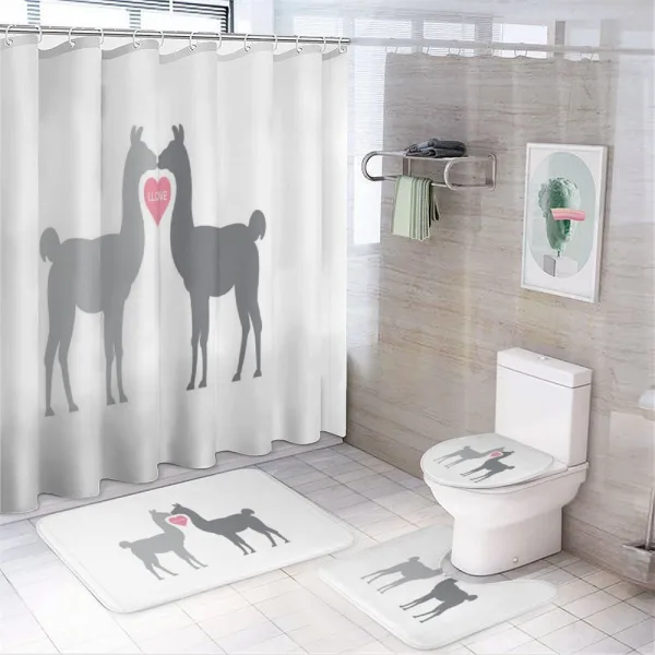 2 Animals in Love on a shower curtain