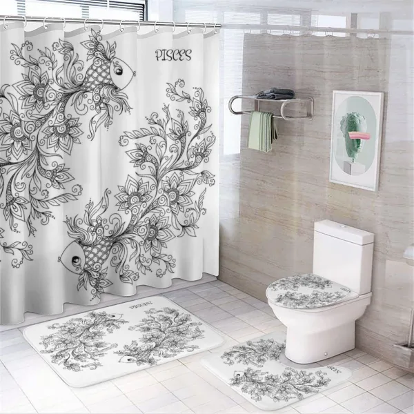 Astrology Pisces Sign on a shower curtain
