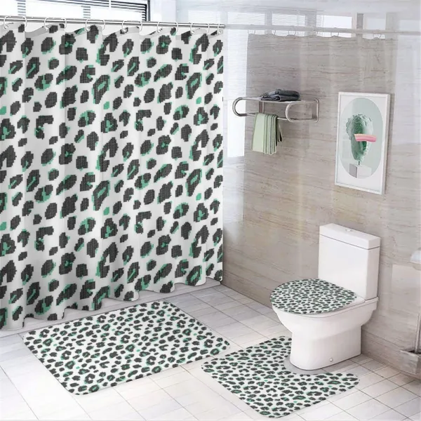 Bicolored Dots Pattern on a shower curtain