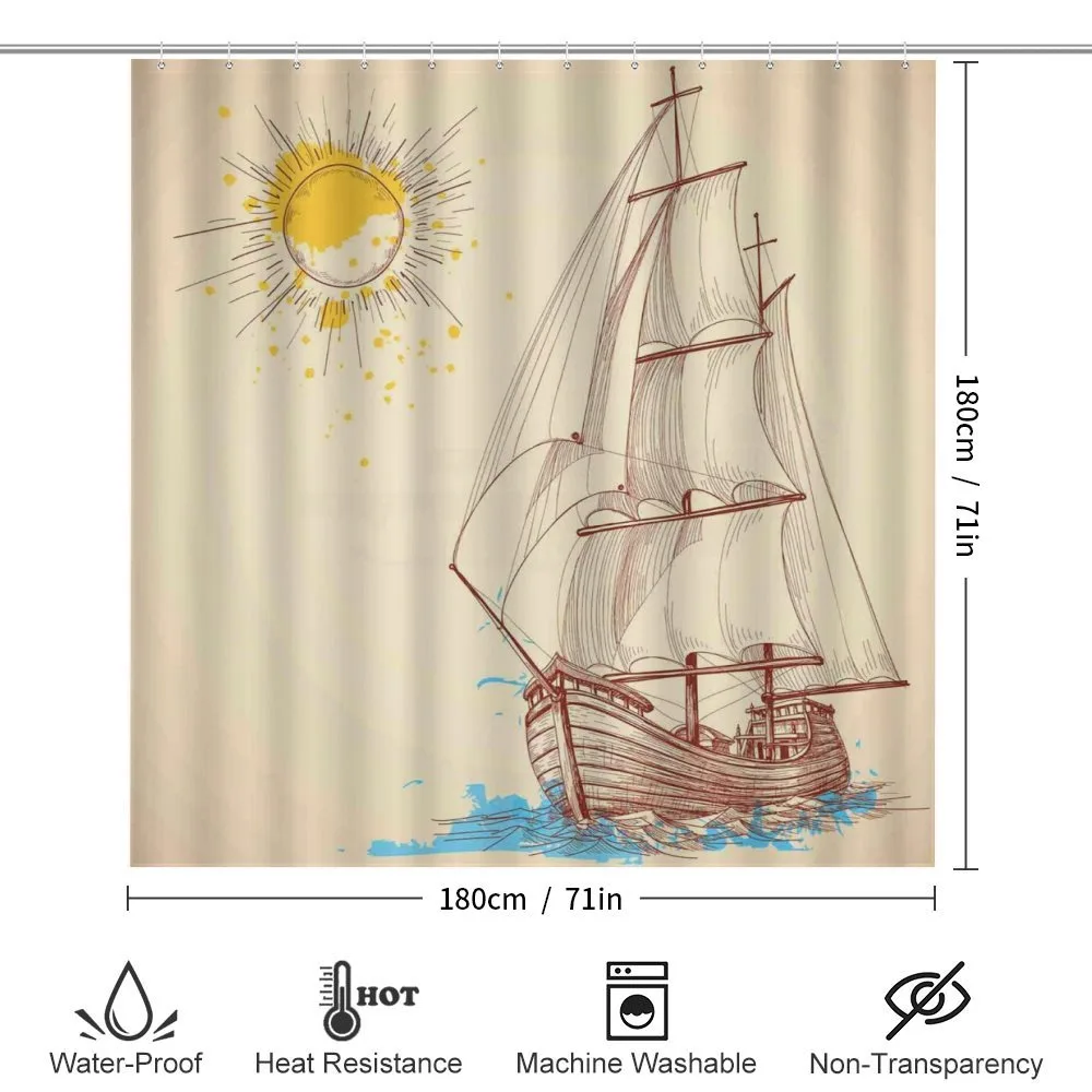Boat in Windy Sea Sun — Detail 2