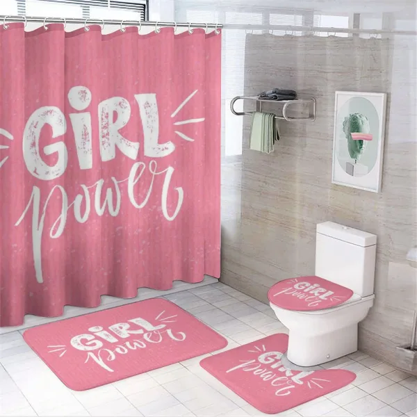 Brush Style Lettering on a shower curtain