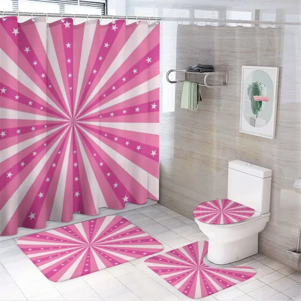 Bursting Stripes Stars on a shower curtain