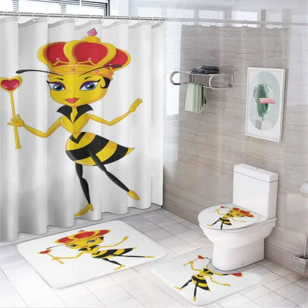 Cartoon Style Bee on a shower curtain