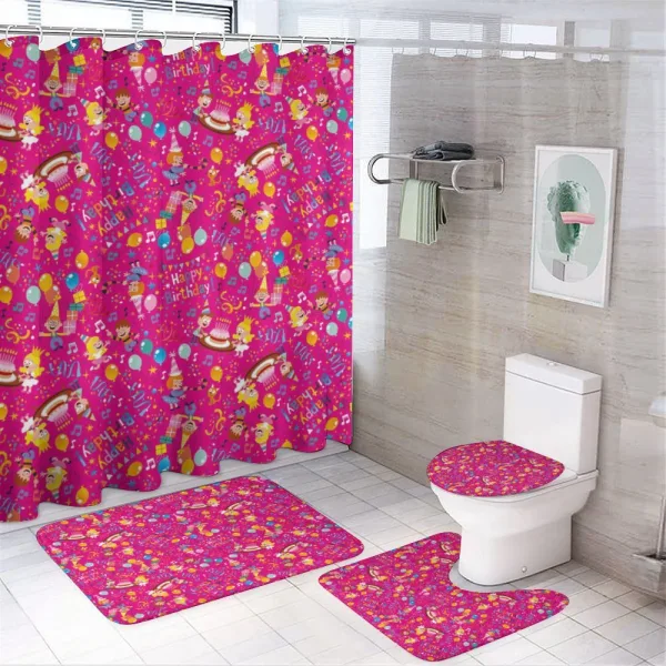 Children Party Cake Happy on a shower curtain