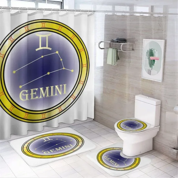 Circle and Signs on a shower curtain