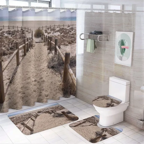 Coastal Holiday Ocean on a shower curtain