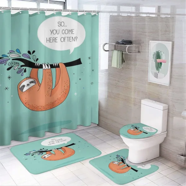 Flirty Sloth Cartoon on a shower curtain