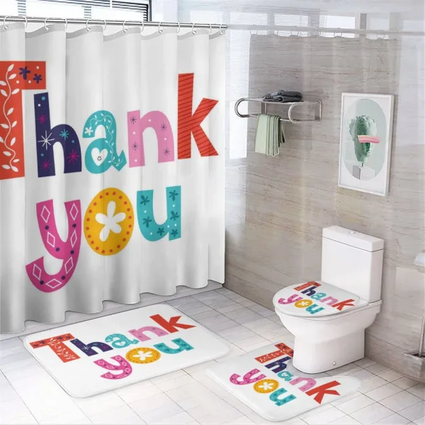 Floral Geometric Hearts on a shower curtain