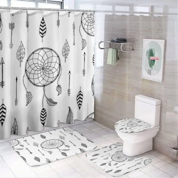 Folk Feathers Arrow on a shower curtain