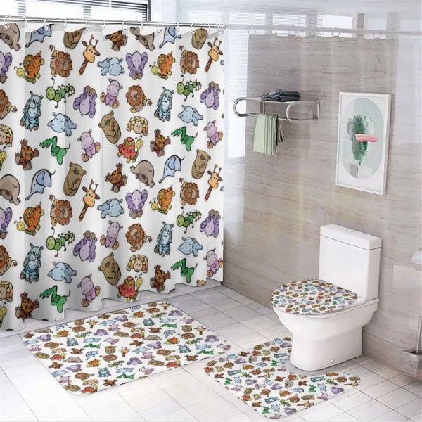 Friendly Animals on a shower curtain