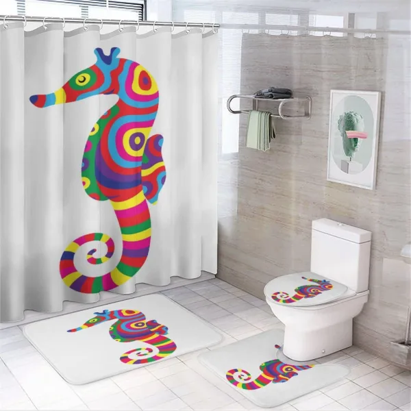 Funny Colorful Fauna on a shower curtain