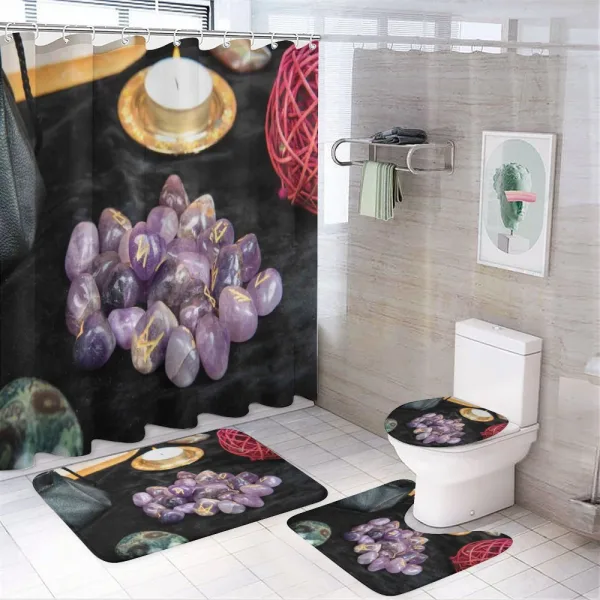 Futhark Attributes on a shower curtain