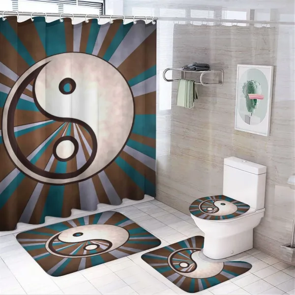 Grungy Retro Hippie on a shower curtain