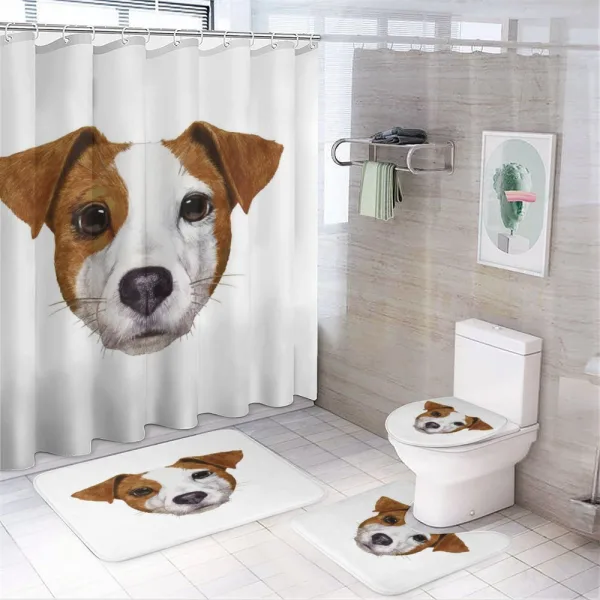 Hand Drawn Dog Animal on a shower curtain