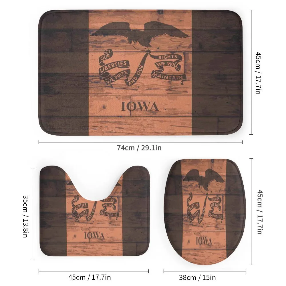 Iowa Flag on Wood Planks — Detail 1