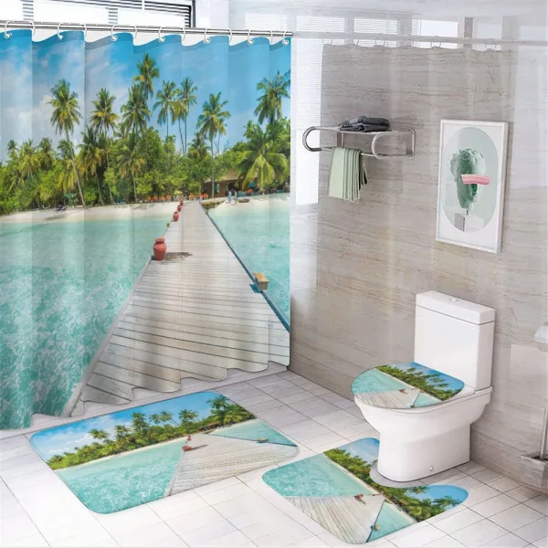 Maldives Island Beach on a shower curtain