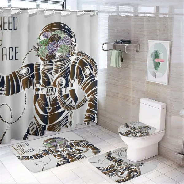 Pilot Man Illustration on a shower curtain