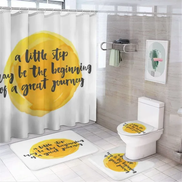 Positive Saying Design on a shower curtain