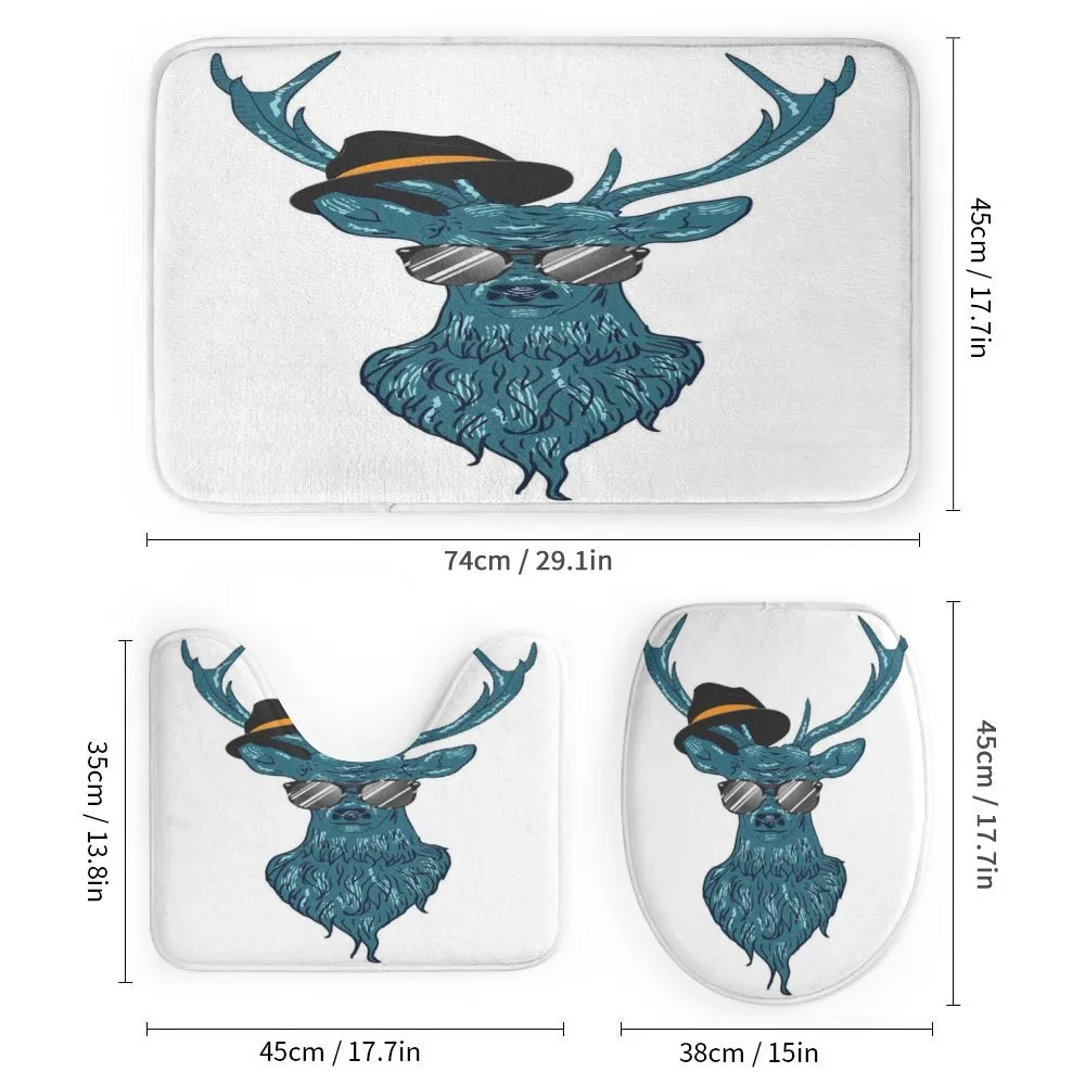 Teal Hipster Antler Print — Detail 1