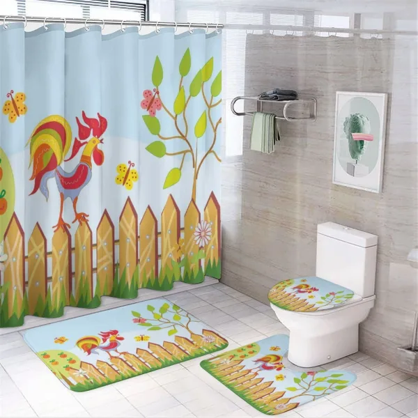 Tree Butterfly and Flower on a shower curtain
