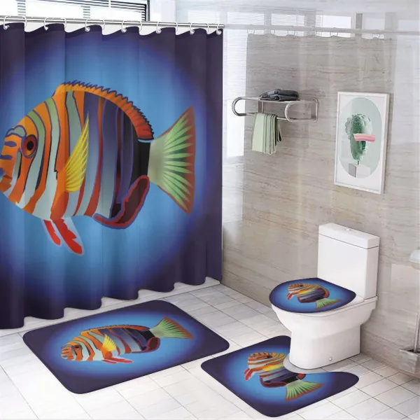 Tropical Exotic Sea Fish on a shower curtain