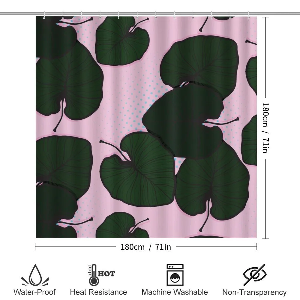 Tropical Foliage on Pink — Detail 2